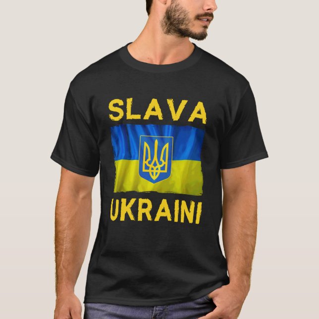 Camiseta Bandera ukraina de Slava Ukraini  (Anverso)
