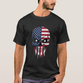 Camiseta Bandera Única Estadounidense Divide El Cráneo