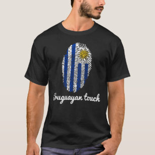 Camiseta Bandera uruguaya de la huella dactilar del tacto