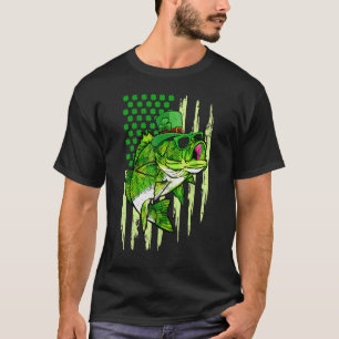 Camiseta Bandera US Trébol Verde Pesca Leprechaun Día de Sa
