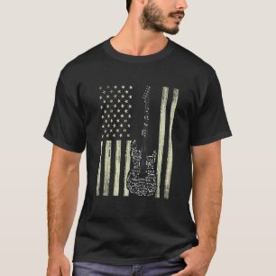 Camiseta Bandera USA 4 de julio Guitarrista Jugador Notas V
