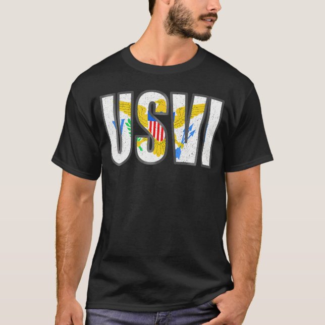 Camiseta Bandera Usvi Orgullo de las raíces de las Islas Ví (Anverso)