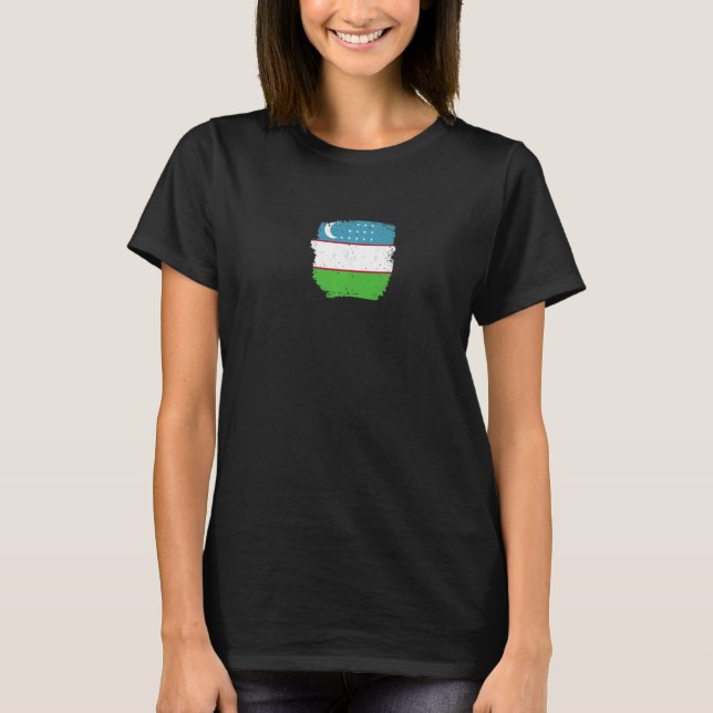 Camiseta Bandera uzbeka orgullosa de Uzbekistán (Anverso)