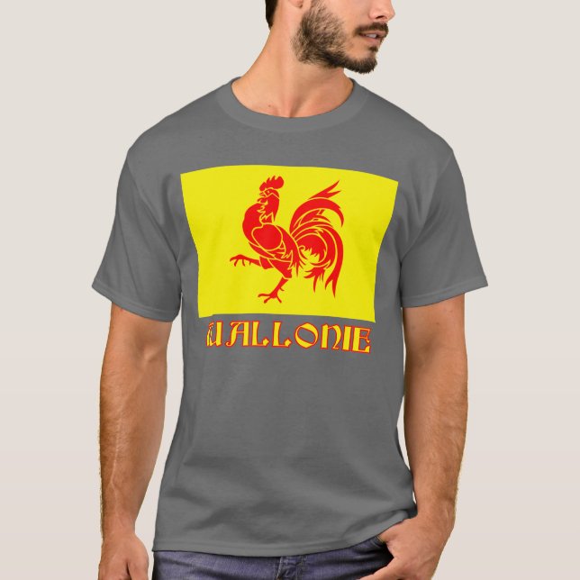 Camiseta Bandera valona de la región con nombre (Anverso)