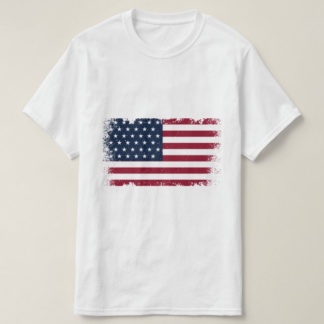 Camiseta Bandera vectorial grunge de Estados Unidos (Diseño del anverso)