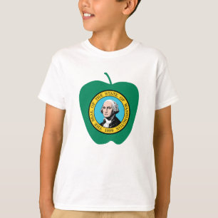 Camiseta Bandera verde del estado de Apple Washington de la