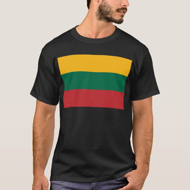Camiseta Bandera verde y roja amarilla de Lituania (Anverso)