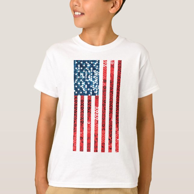 Camiseta bandera vertical americana (Anverso)