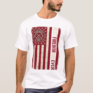 Camiseta Bandera vertical vintage de papá bombero