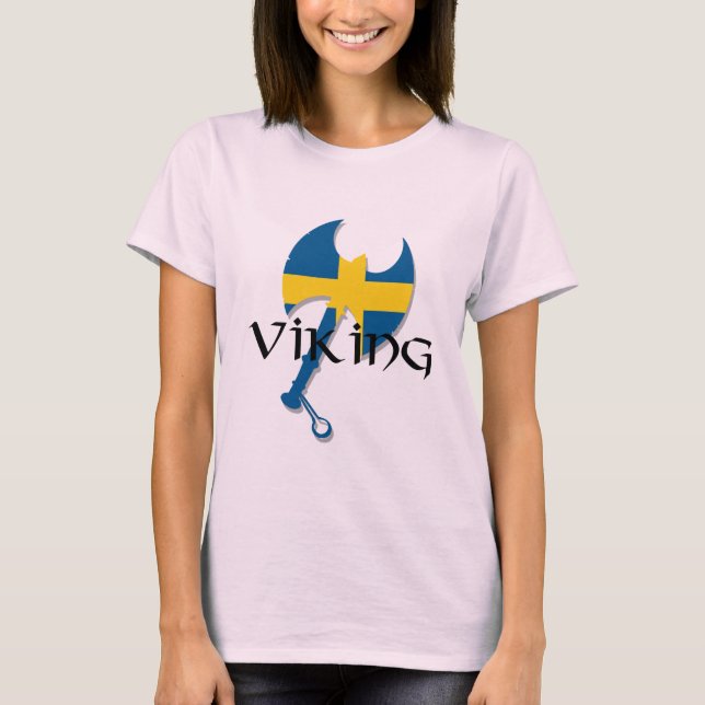Camiseta Bandera vikera sueca Axe de Suecia (Anverso)