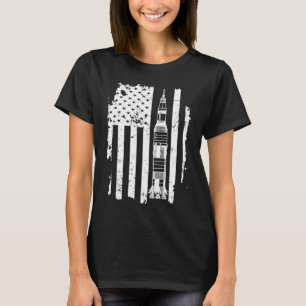 Camiseta Bandera Vintage Apollo 11 Cohete Saturn V Espacio