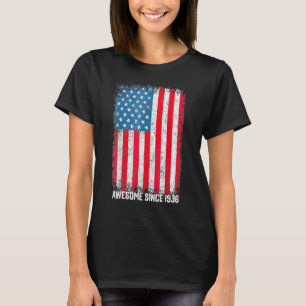 Camiseta Bandera vintage de EE. UU. Cumpleaños 86 Awesome d