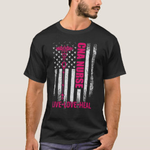 Camiseta Bandera vintage de EE. UU. Vive Ama Sana, Enfermer