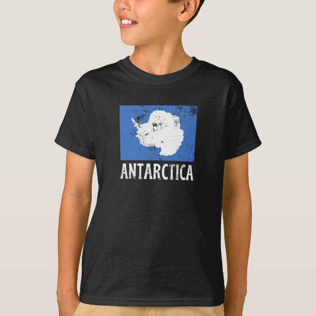 Camiseta Bandera vintage de la Antártida (Anverso)