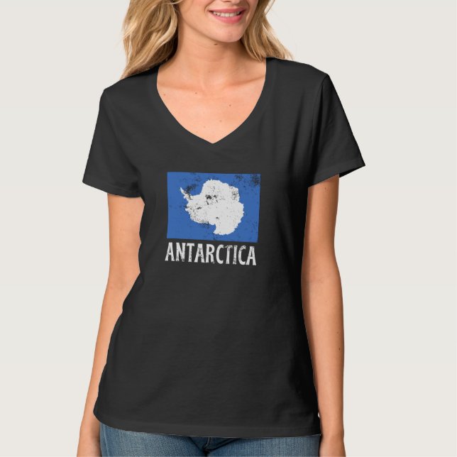Camiseta Bandera vintage de la Antártida (Anverso)