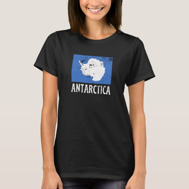 Camiseta Bandera vintage de la Antártida (Anverso)