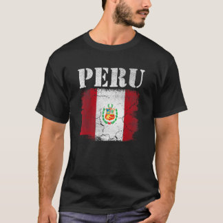 Camiseta Bandera vintage de Perú Patriótico Fútbol Orgullos