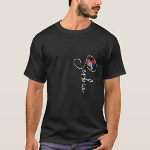 Camiseta Bandera vintage de Serbia, Corazón de Serbia, viaj