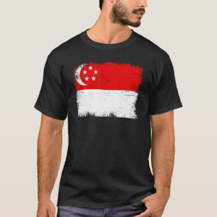 Camiseta Bandera vintage de Singapur Día de la Independenci