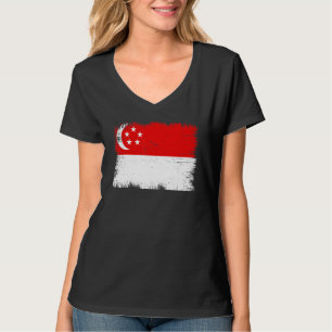 Camiseta Bandera vintage de Singapur Día de la Independenci