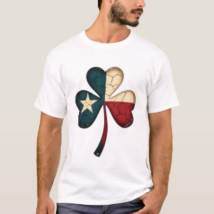 Camiseta Bandera vintage de Texas Shamrock deteriorada tréb