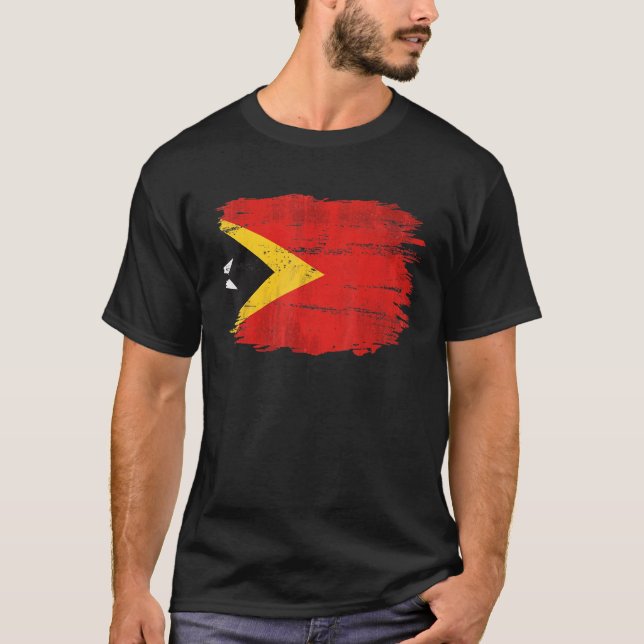 Camiseta Bandera vintage de Timor Leste (Anverso)