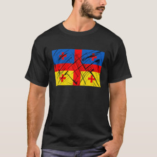 Camiseta Bandera vintage de Ucrania Georgia Amistad ucrania