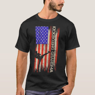 Camiseta Bandera Vintage De Usa Luchadora De Kickboxing De 