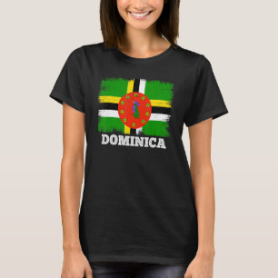 Camiseta Bandera vintage Dominica País Bandera Retro Domini