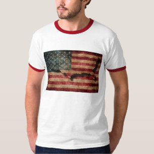 Camiseta Bandera vintage grunge USA estrellas y franjas y m