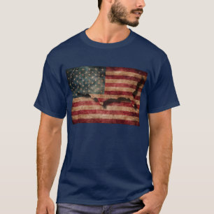 Camiseta Bandera vintage grunge USA estrellas y franjas y m