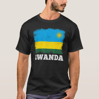 Camiseta Bandera Vintage Rwanda País Bandera Retro Ruandesa