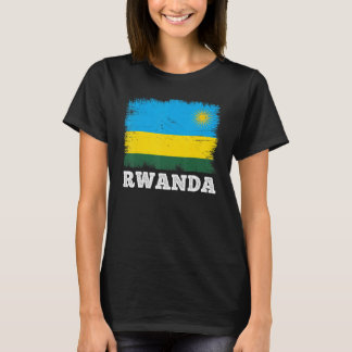 Camiseta Bandera Vintage Rwanda País Bandera Retro Ruandesa