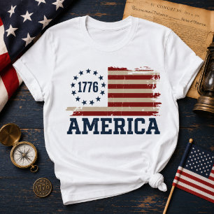 Camiseta Bandera Vintage USA 250 Aniversario 1776 América D
