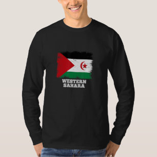 Camiseta Bandera Vintage Western Sahara País Bandera Retro 