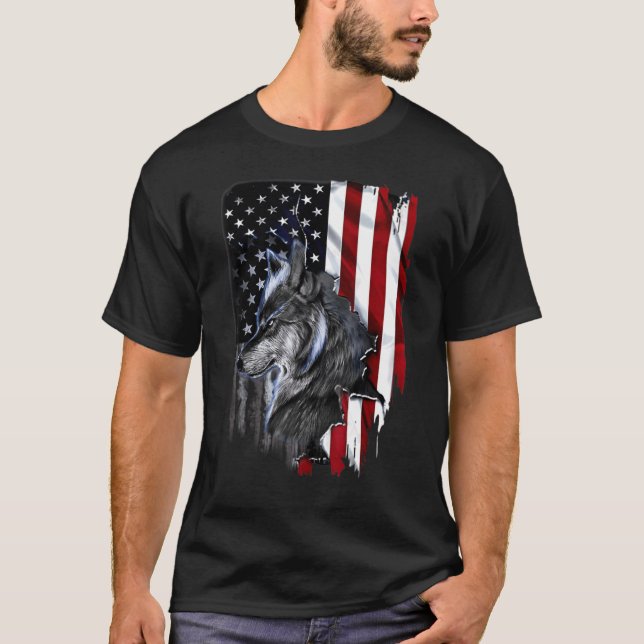Camiseta Bandera Wolf American (Anverso)