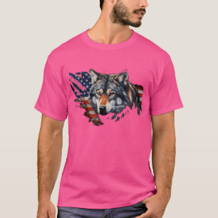 Camiseta Bandera Wolf Estadounidense Usa 4 De Julio Lobo Pa