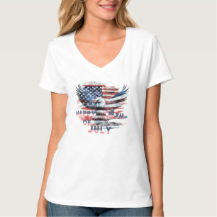 Camiseta Bandera y águila de los Estados Unidos. 4 de julio