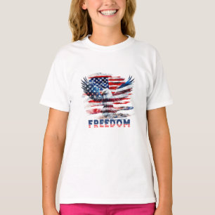 Camiseta Bandera y águila de los Estados Unidos. Libertad.