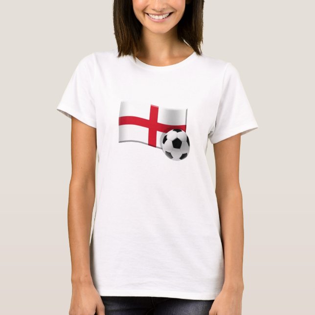 Camiseta Bandera y balón de fútbol de Inglaterra (Anverso)