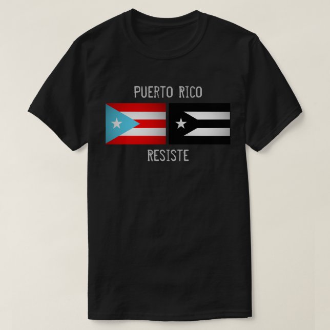 Camiseta Bandera y bandera de la resistencia de Puerto Rico (Diseño del anverso)