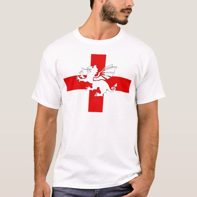 Camiseta Bandera y dragón de Inglaterra (Anverso)