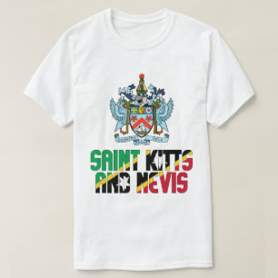 Camiseta Bandera y escudo de armas de Saint Kitts y Nevis