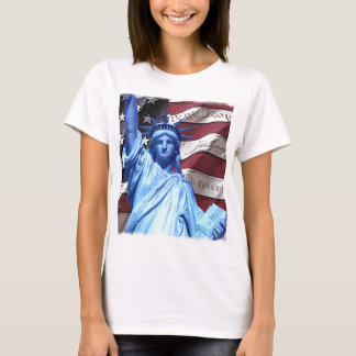 Camiseta Bandera y estatua del diseño de la libertad