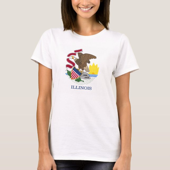 Camiseta Bandera y foco de Illinois (Anverso)