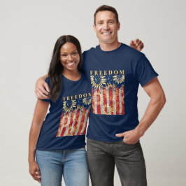Camiseta Bandera y girasoles texto personalizado