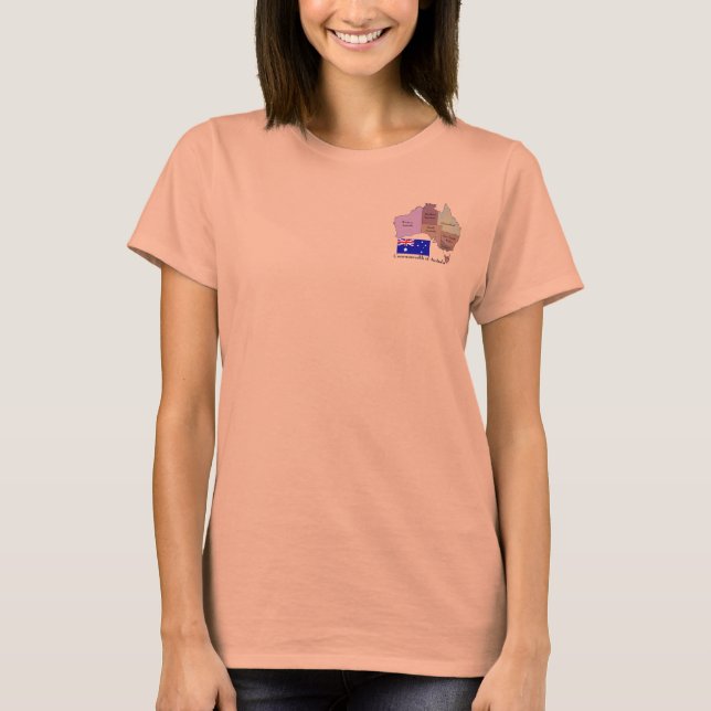 Camiseta Bandera y mapa de Australia (Anverso)