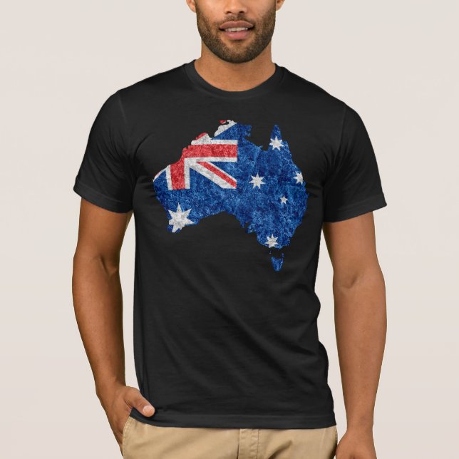 Camiseta Bandera y mapa de Australia (Anverso)