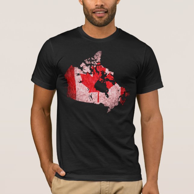 Camiseta Bandera y mapa de Canadá (Anverso)