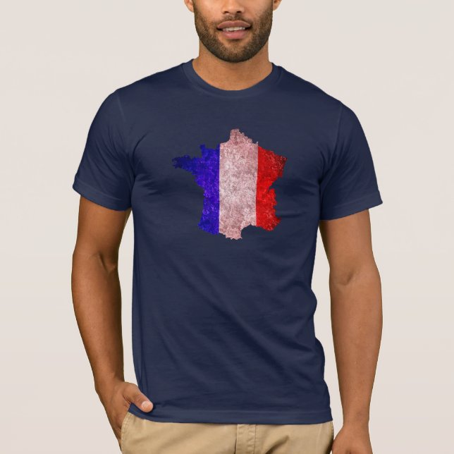 Camiseta Bandera y mapa de Francia (Anverso)